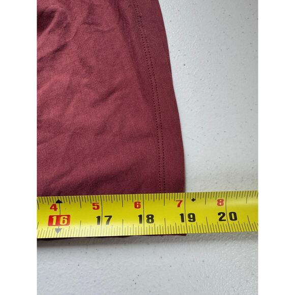 Lululemon Shirt Womens 4 Burgundy Pima Cotton Twist Front SS Crescent Tee Crop - Picture 7 of 7